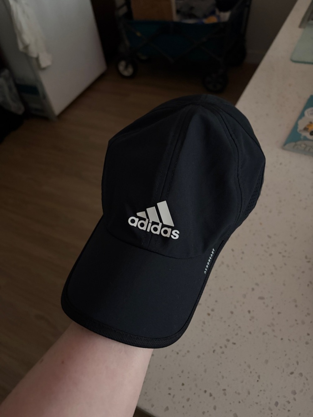 adidas Black Cap with White Logo